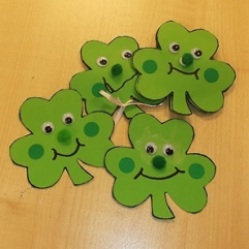 Shamrock faces for St Patrick's Day 2017 at Kensal Library